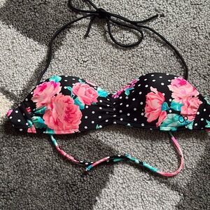 OP Black & Pink Floral Bikini Top